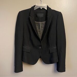 Zara Cropped One-Button Blazer Jacket Size Small Black viscose cotton stretchy